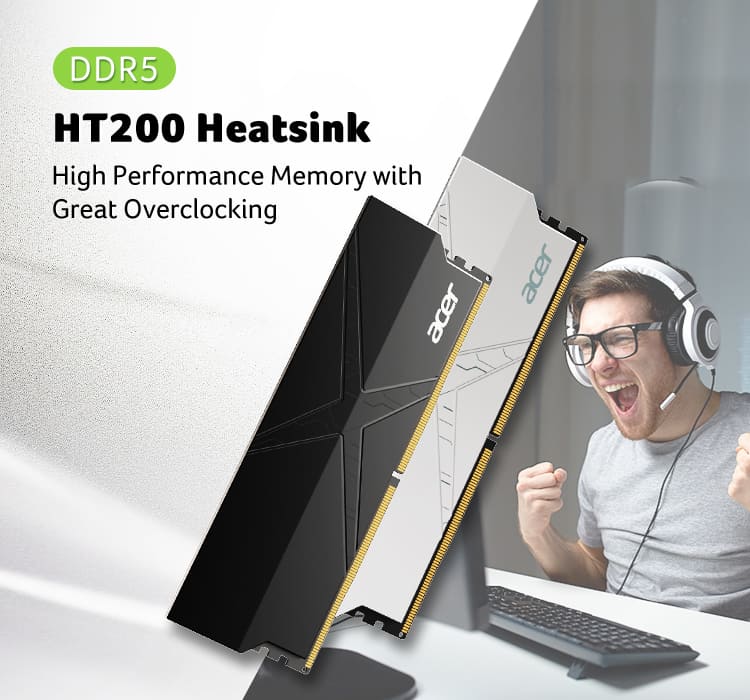 Acer HT200 DDR5 heatsink memory banner